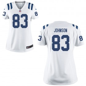 Women's Indianapolis Colts Nike White Game Jersey- JOHNSON#83