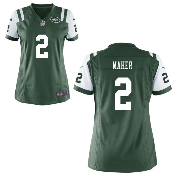Women's New York Jets Nike Green Game Jersey MAHER#2