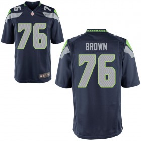 Youth Seattle Seahawks Nike College Navy Game Jersey BROWN#76