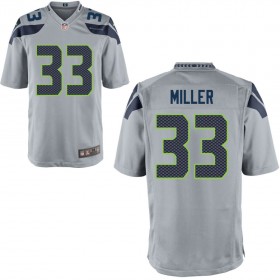 Seattle Seahawks Nike Alternate Game Jersey - Gray MILLER#33