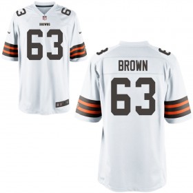 Nike Men's Cleveland Browns Game White Jersey BROWN#63