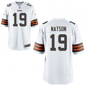Nike Men's Cleveland Browns Game White Jersey NATSON#19