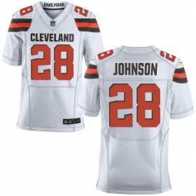 Men's Cleveland Browns Nike White Elite Jersey JOHNSON#28