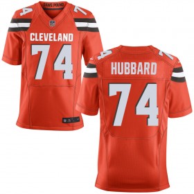 Men's Cleveland Browns Nike Orange Alternate Elite Jersey HUBBARD#74