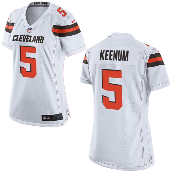 Nike Cleveland Browns Womens White Game Jersey KEENUM#5