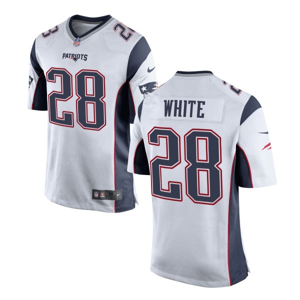 Nike Men's New England Patriots Game Away Jersey WHITE#28